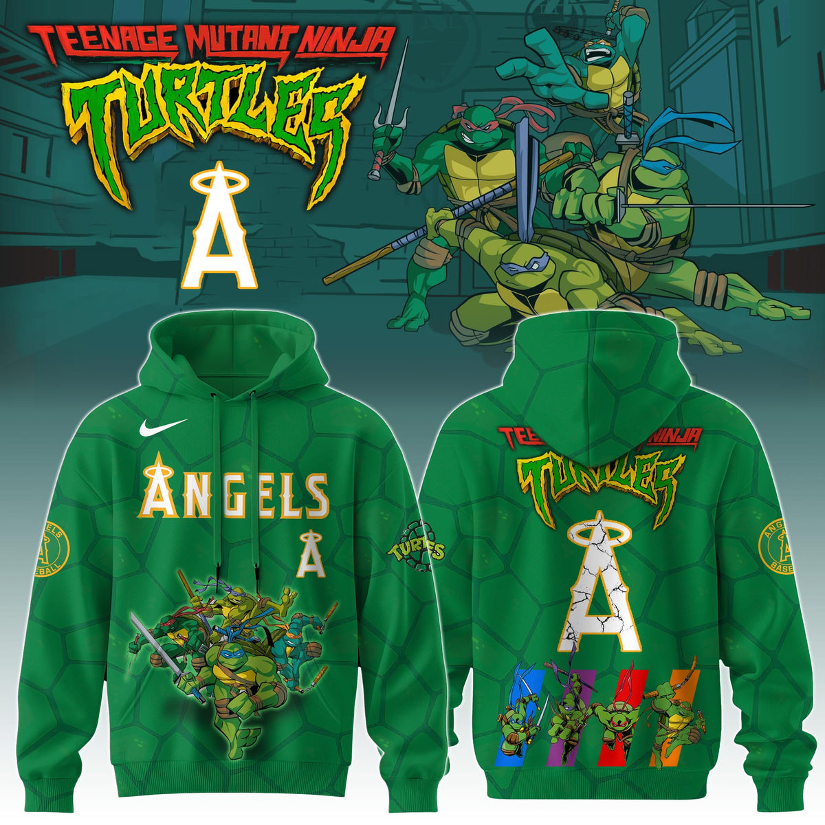 . Los Angeles Angels MLB x Ninja Turtles Special Edition Hoodie 2025