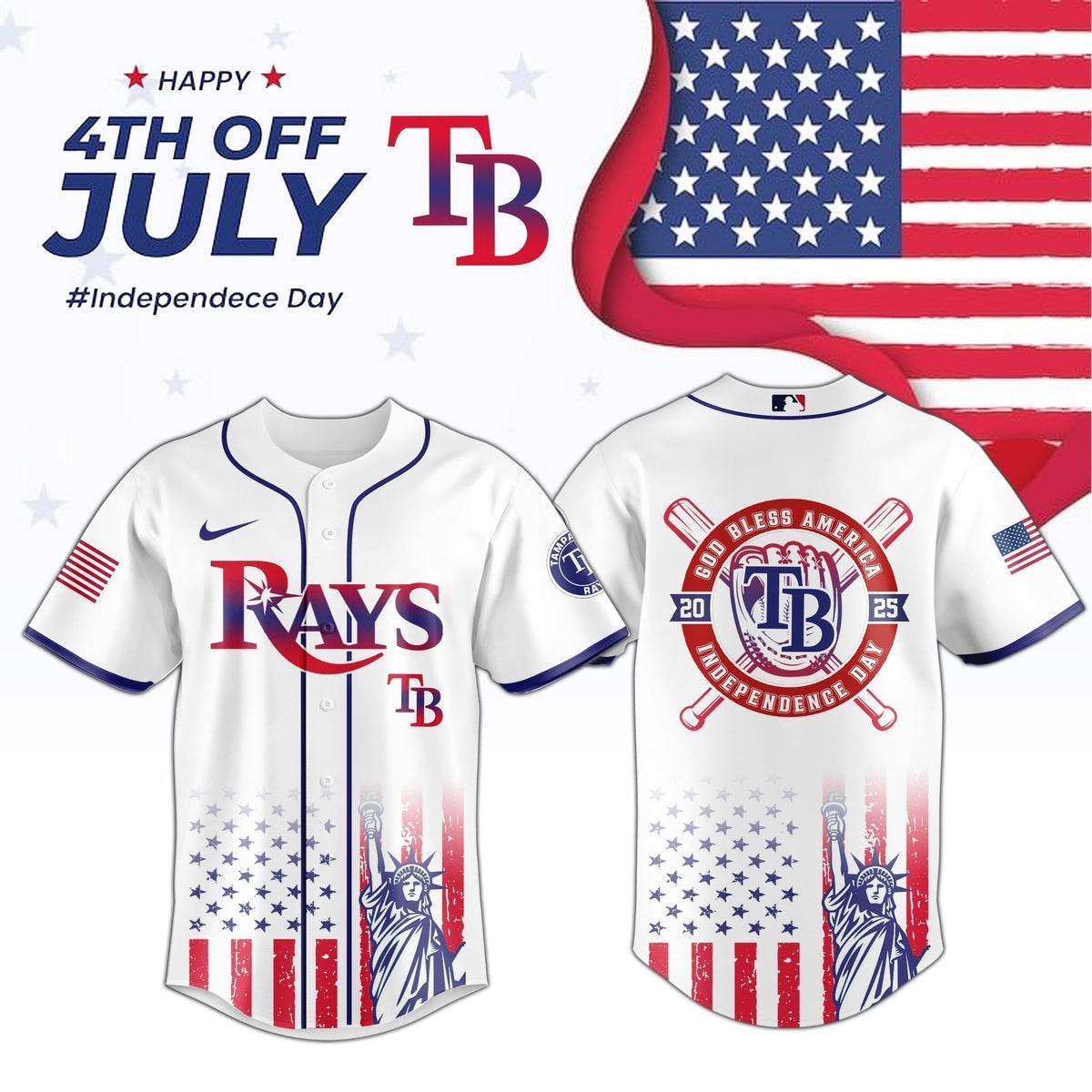 Tampa Bay Rays Special Independence Day Limited Edition Jersey