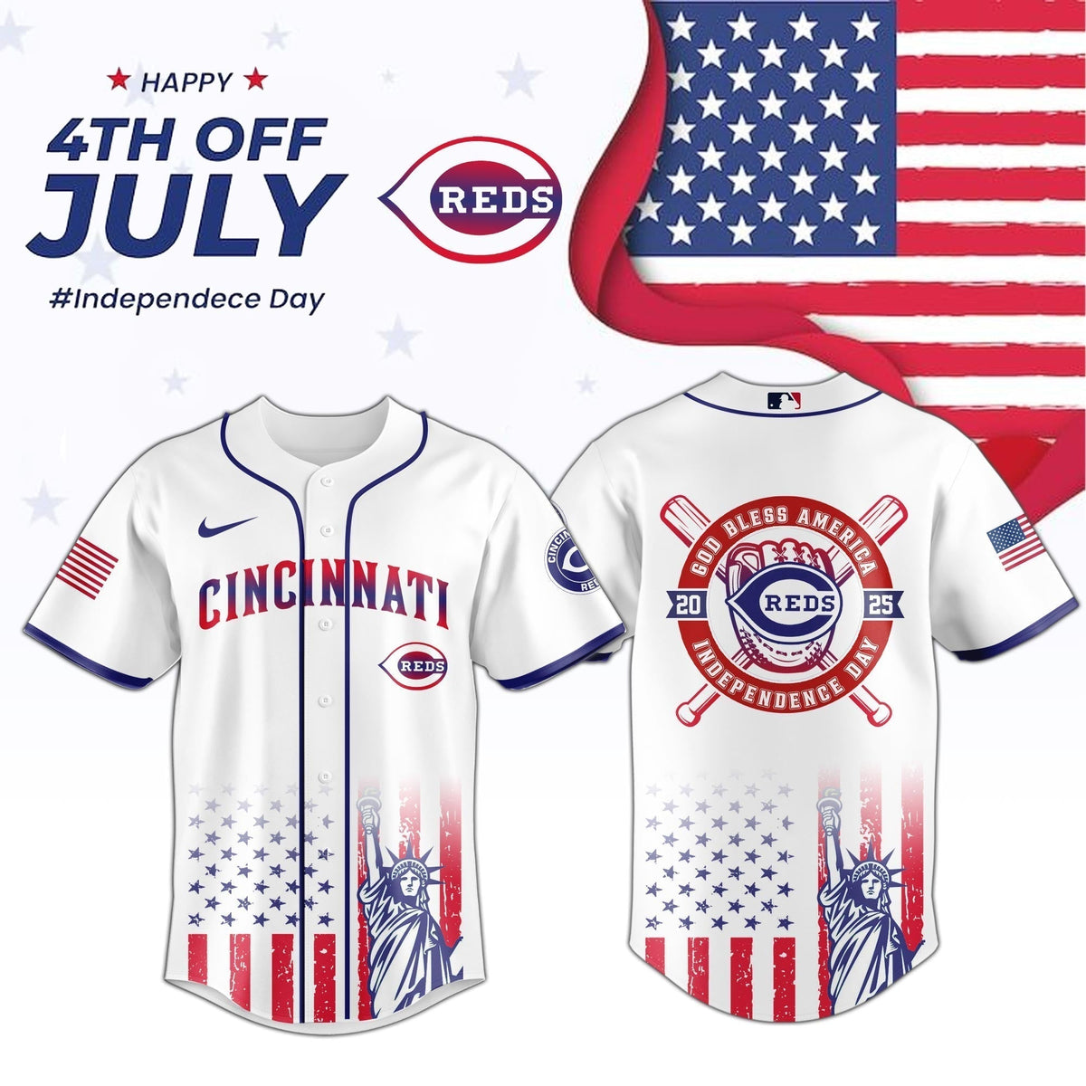 Cincinnati Reds Special Independence Day Limited Edition Jersey