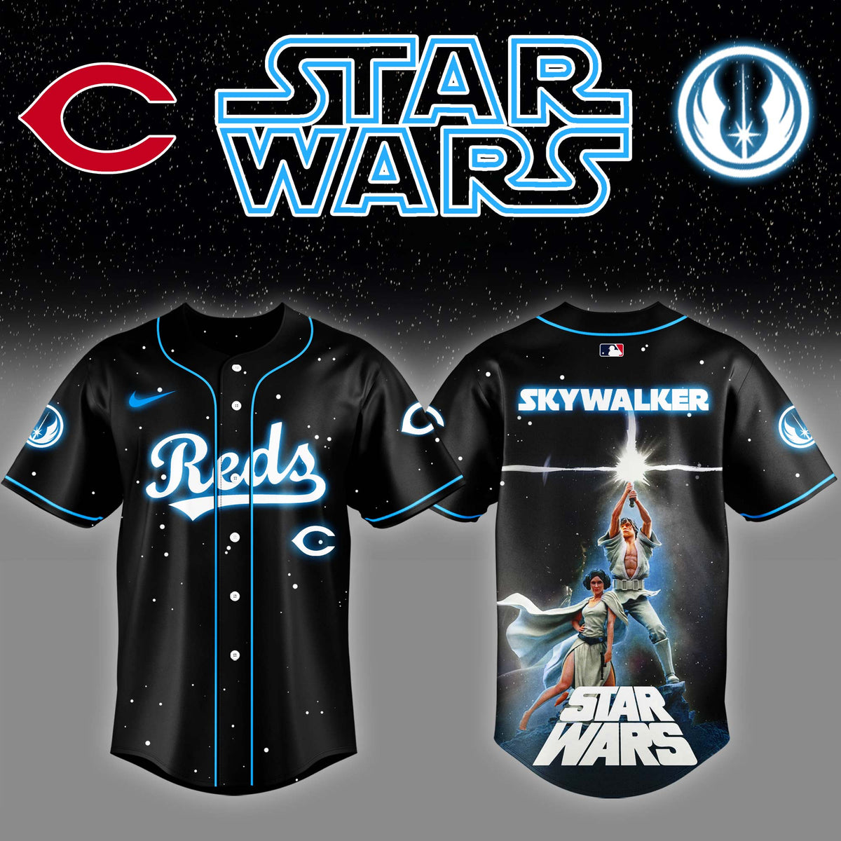 Cincinnati Reds x Stars Wars Night Luke Skywalker Game Baseball Jersey Editions Limited v4