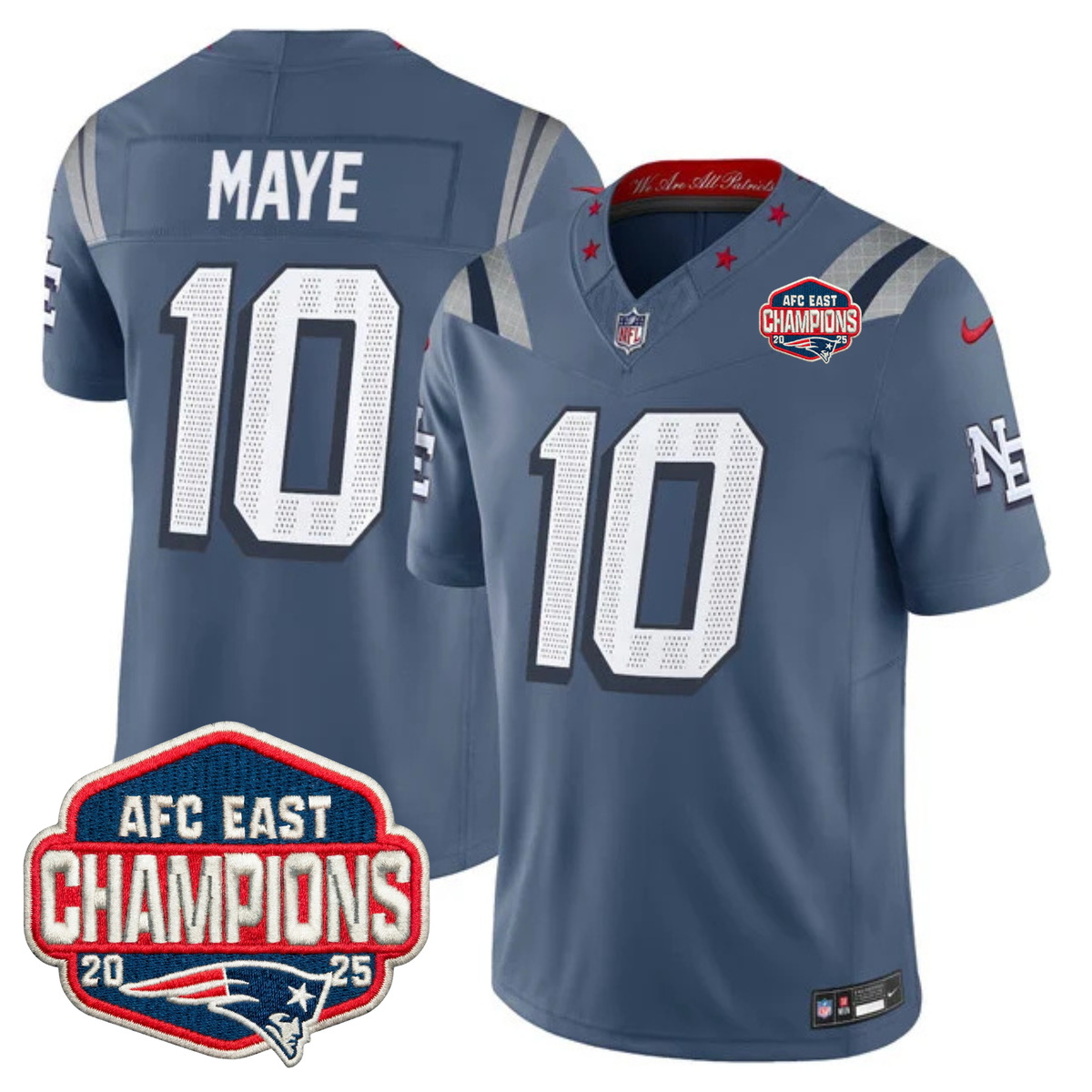 NE AFC East Champions Patch Vapor Limited Jersey - Stitched n9