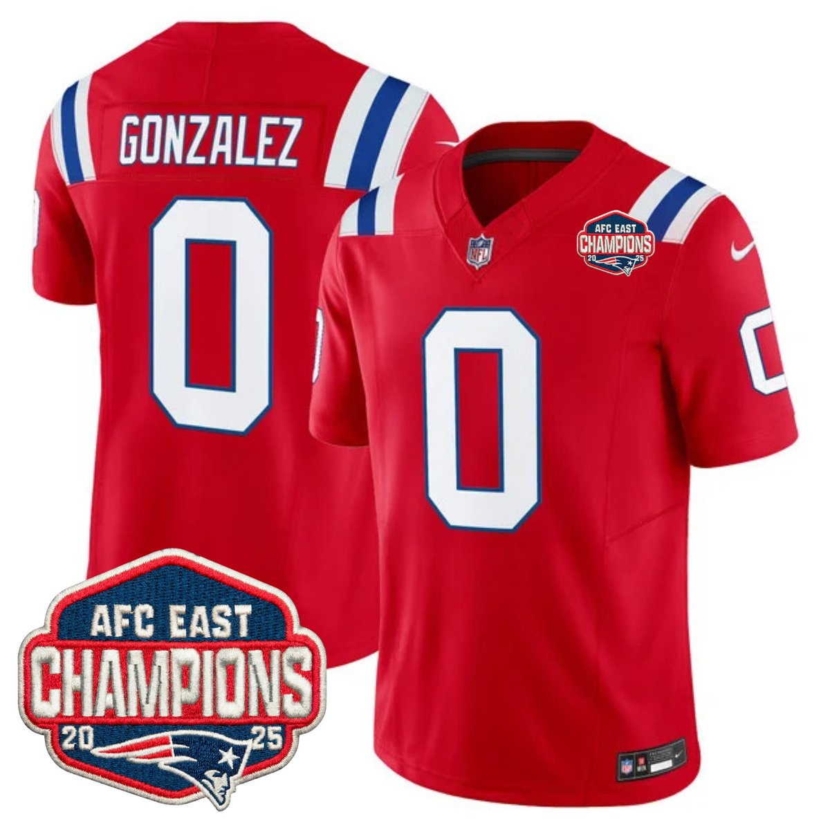 NE AFC East Champions Patch Vapor Limited Jersey - Stitched