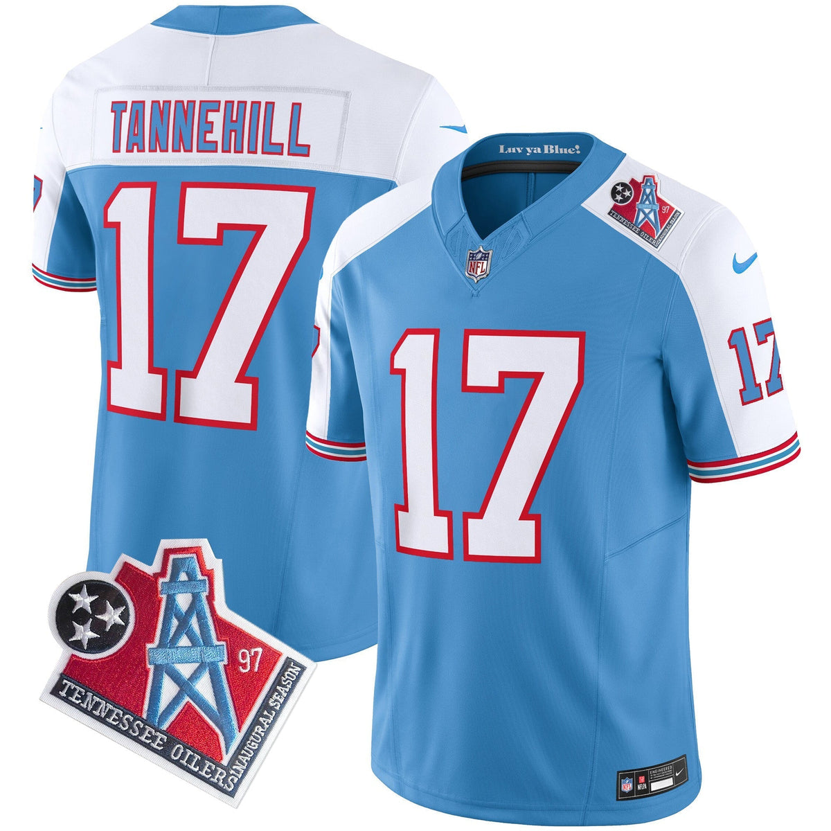Men's Titans 1997 Throwback Limited Vapor Jersey V2 - All Stitched