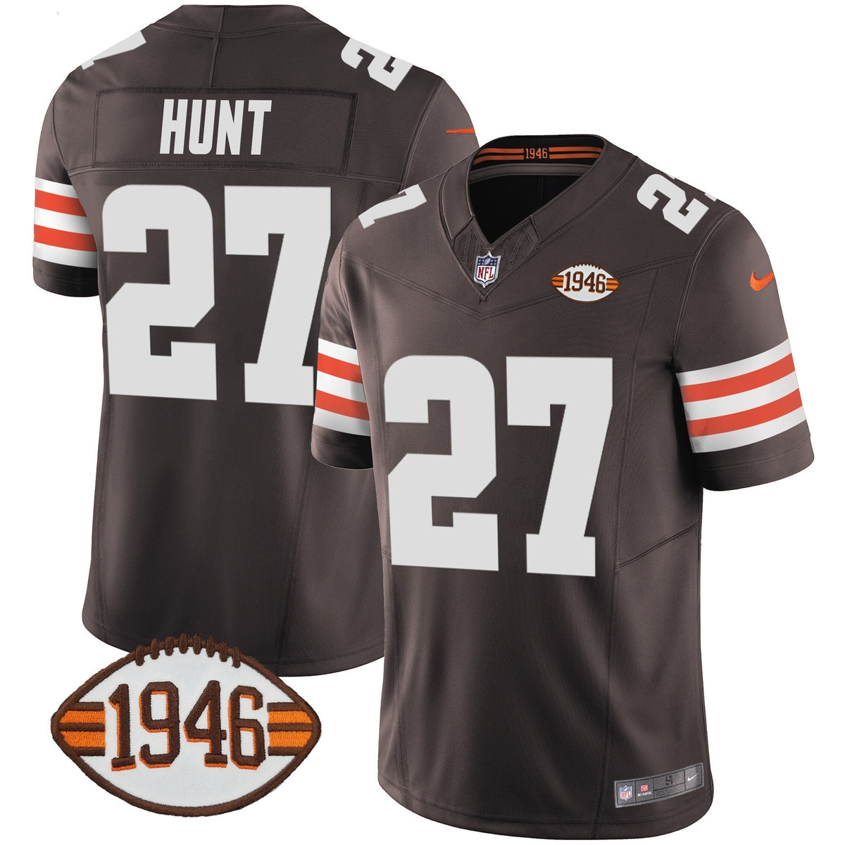 Men's Browns 1946 75th Anniversary Patch Jersey - All Stitched
