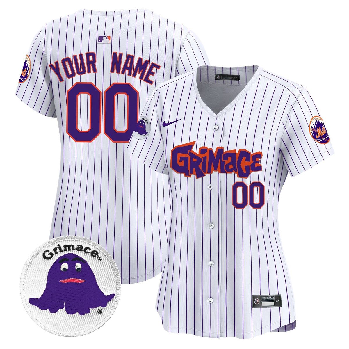 Mets Grimace Vapor Premier Limited Custom Jersey V2 - All Stitched