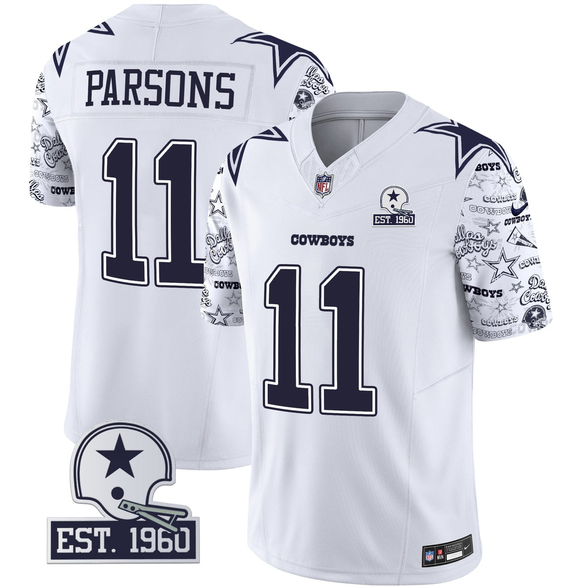 Men's Cowboys Pattern Style Vapor Limited Jersey - All Stitched