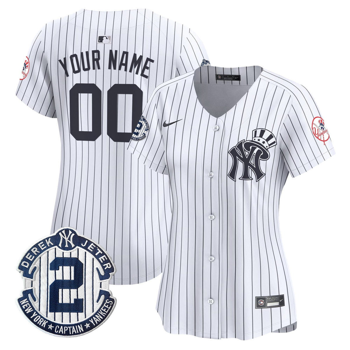 New York Yankees Derek Jeter Patch Vapor Premier Limited Custom Jersey V2 - All Stitched
