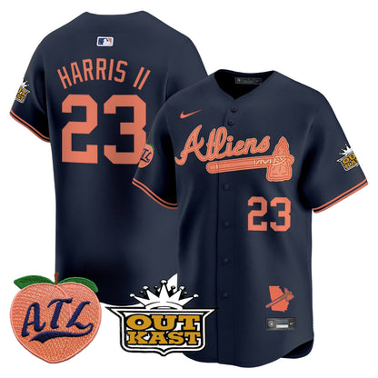 Men's Atlanta Braves Atliens & Peach Vapor Premier Limited Jersey - All Stitched