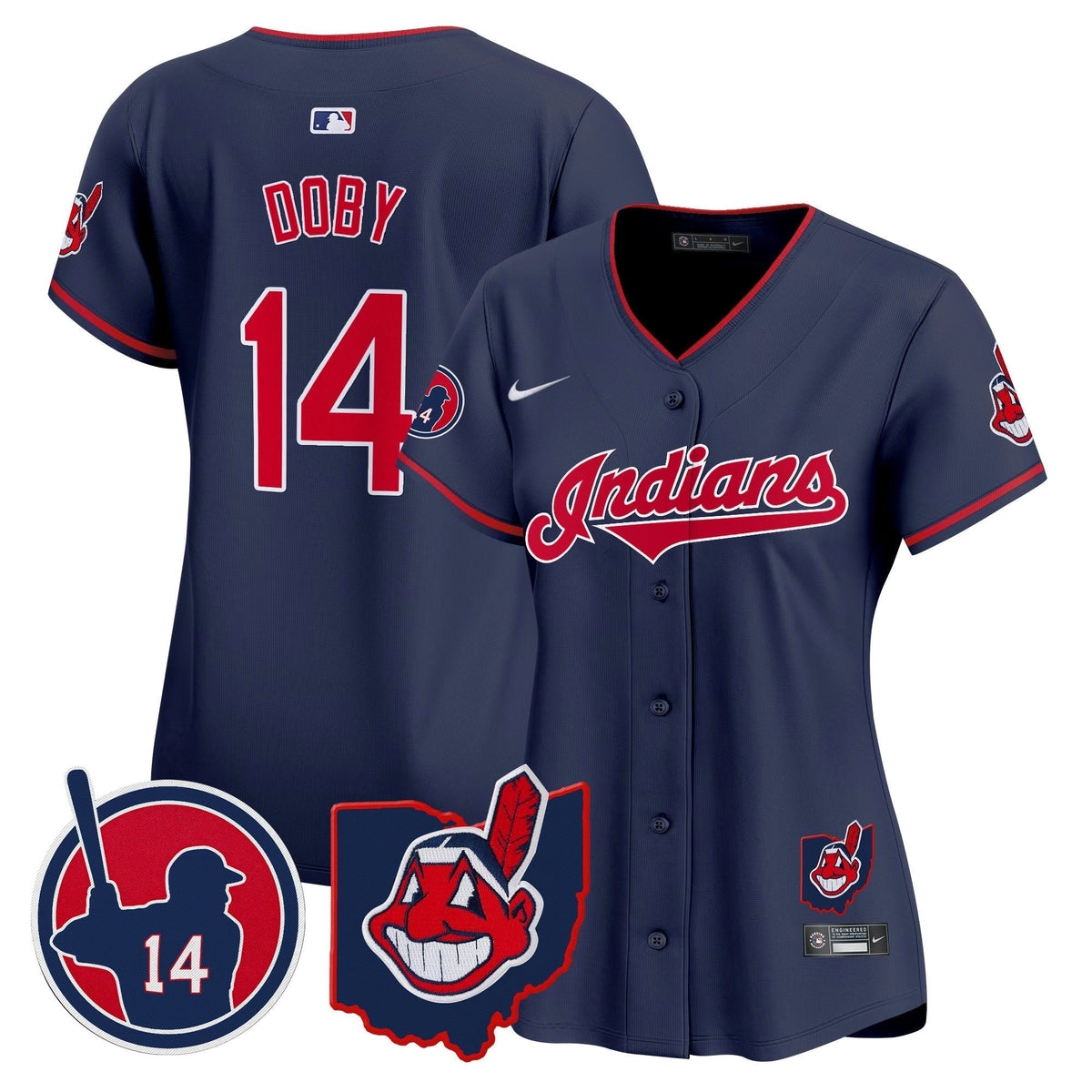Women's Cleveland Indians Larry Doby Patch Vapor Premier Limited Jersey - All Stitched