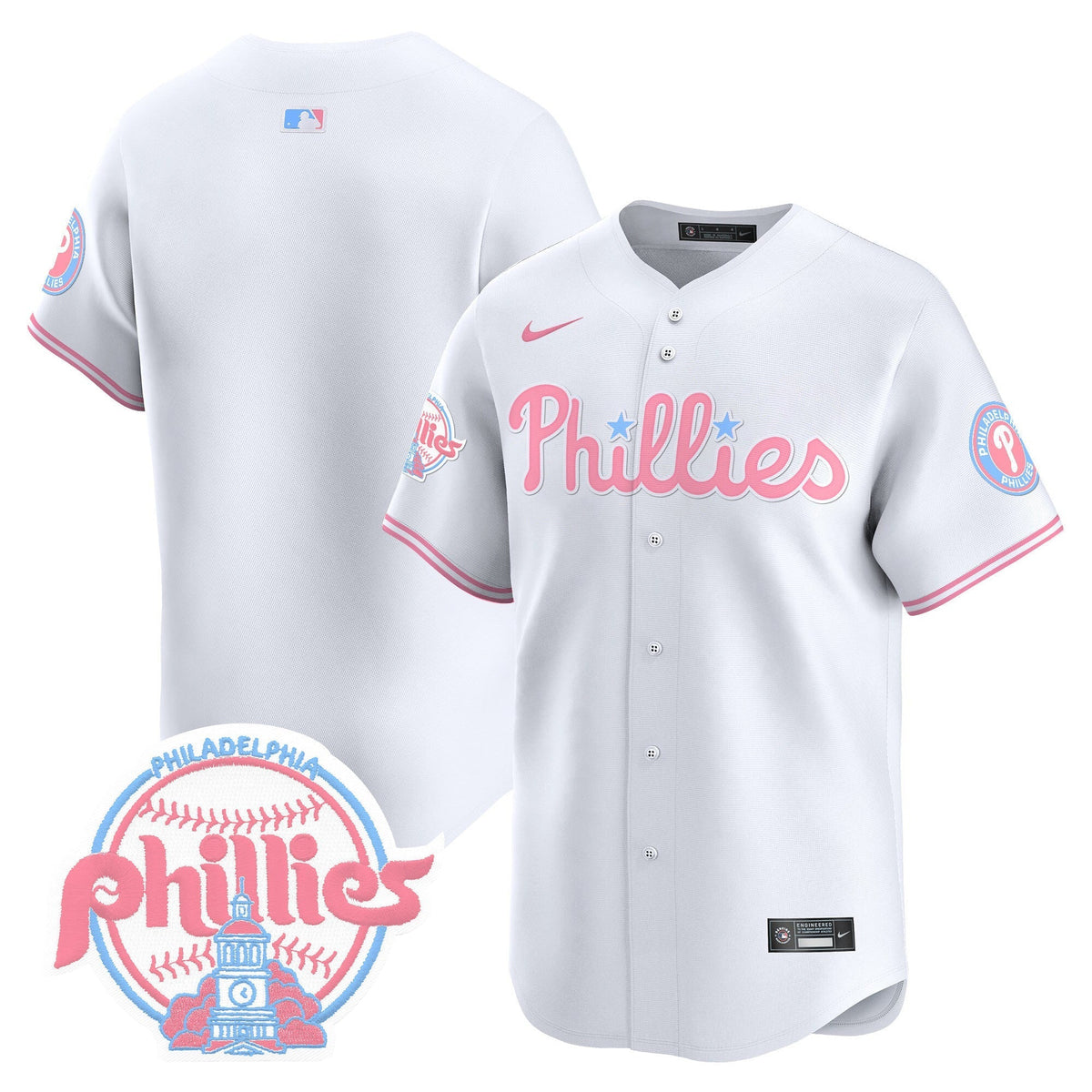 Unisex Phillies Bubblegum Pink Vapor Premier Limited Jersey V2 - All Stitched