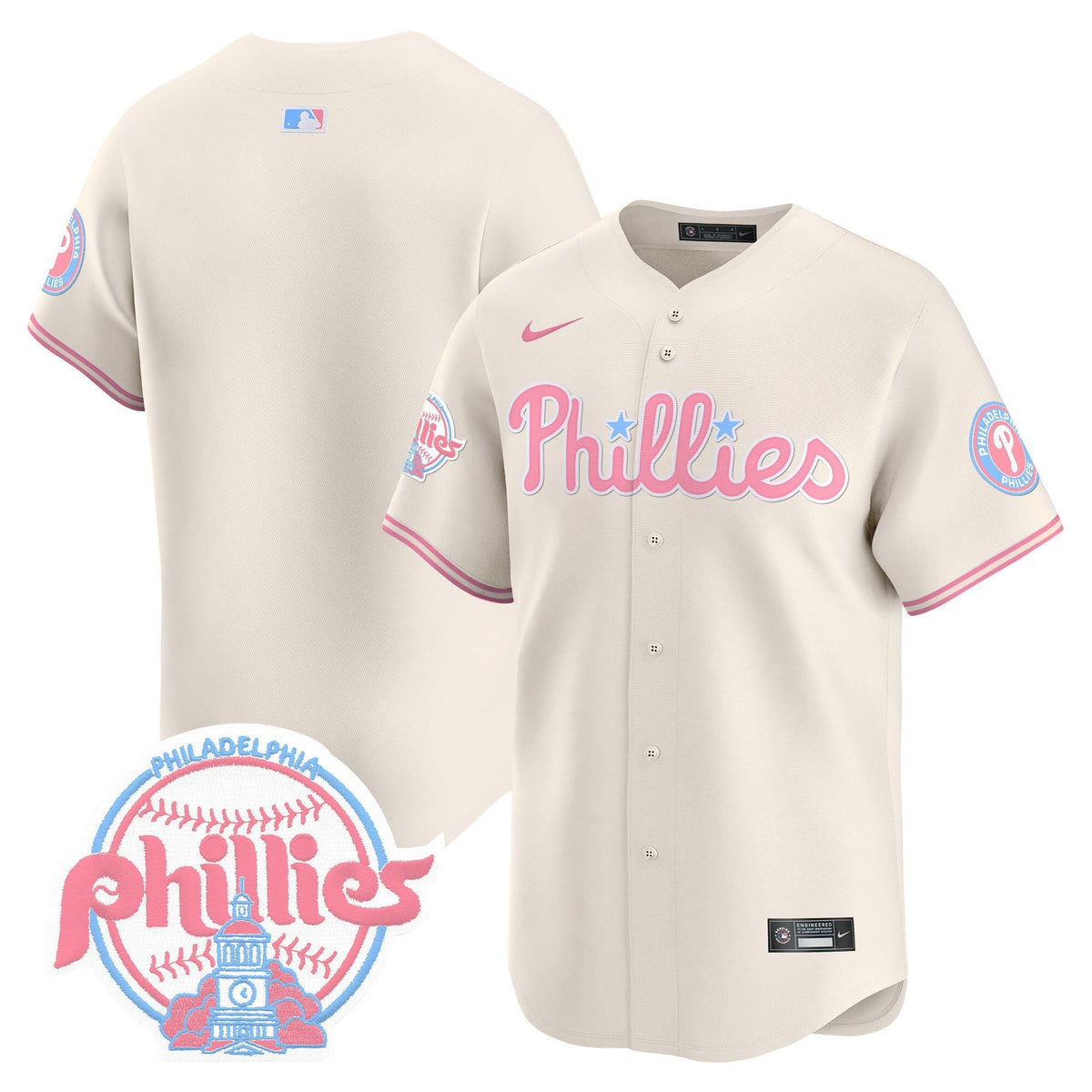 Unisex Phillies Bubblegum Pink Vapor Premier Limited Jersey V2 - All Stitched