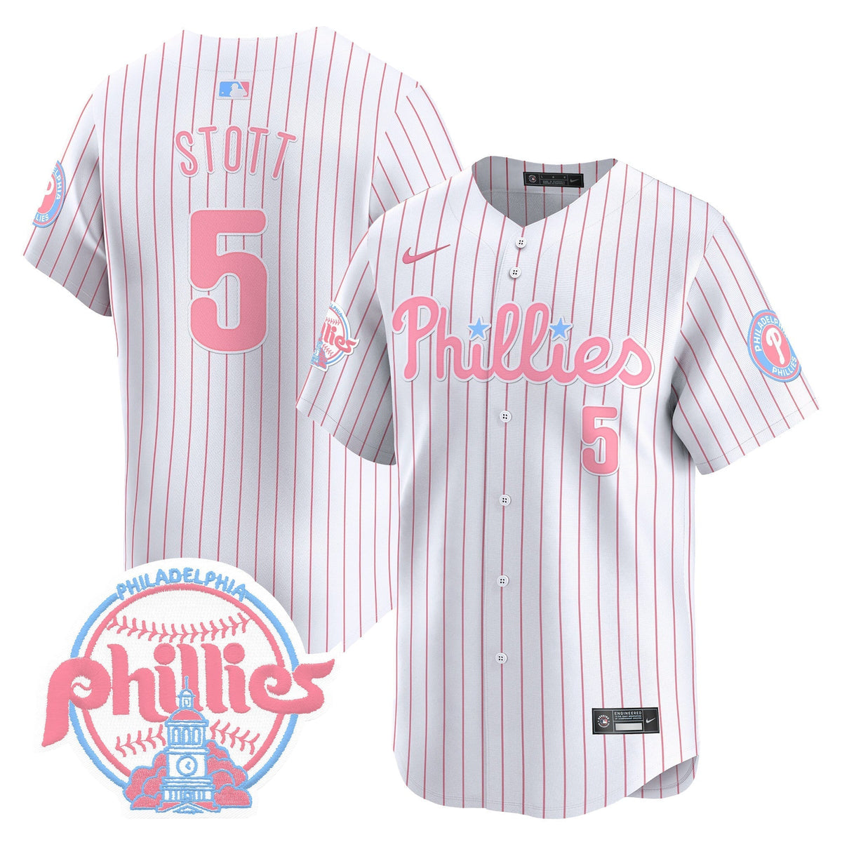 Unisex Phillies Bubblegum Pink Vapor Premier Limited Jersey V2 - All Stitched