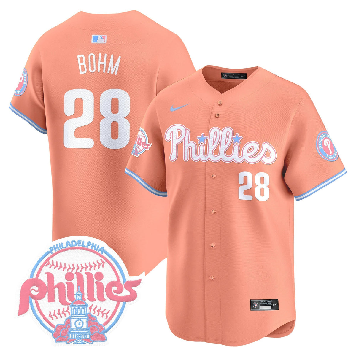 Unisex Phillies Bubblegum Pink Vapor Premier Limited Jersey V2 - All Stitched