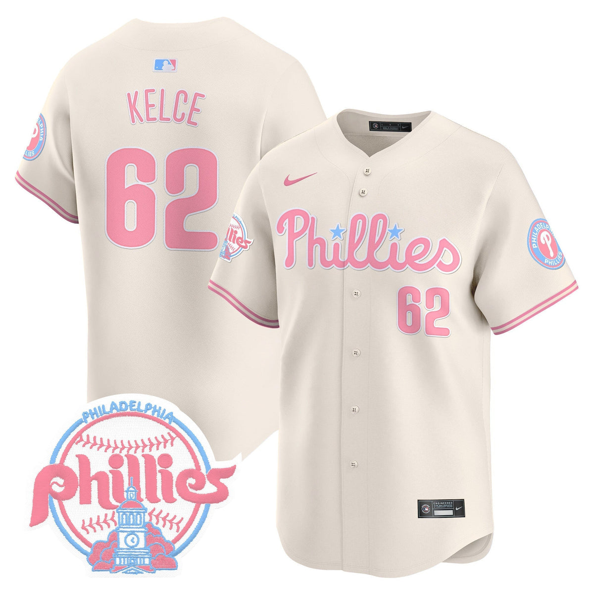 Unisex Phillies Bubblegum Pink Vapor Premier Limited Jersey V2 - All Stitched