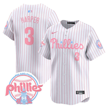 Unisex Phillies Bubblegum Pink Vapor Premier Limited Jersey V2 - All Stitched