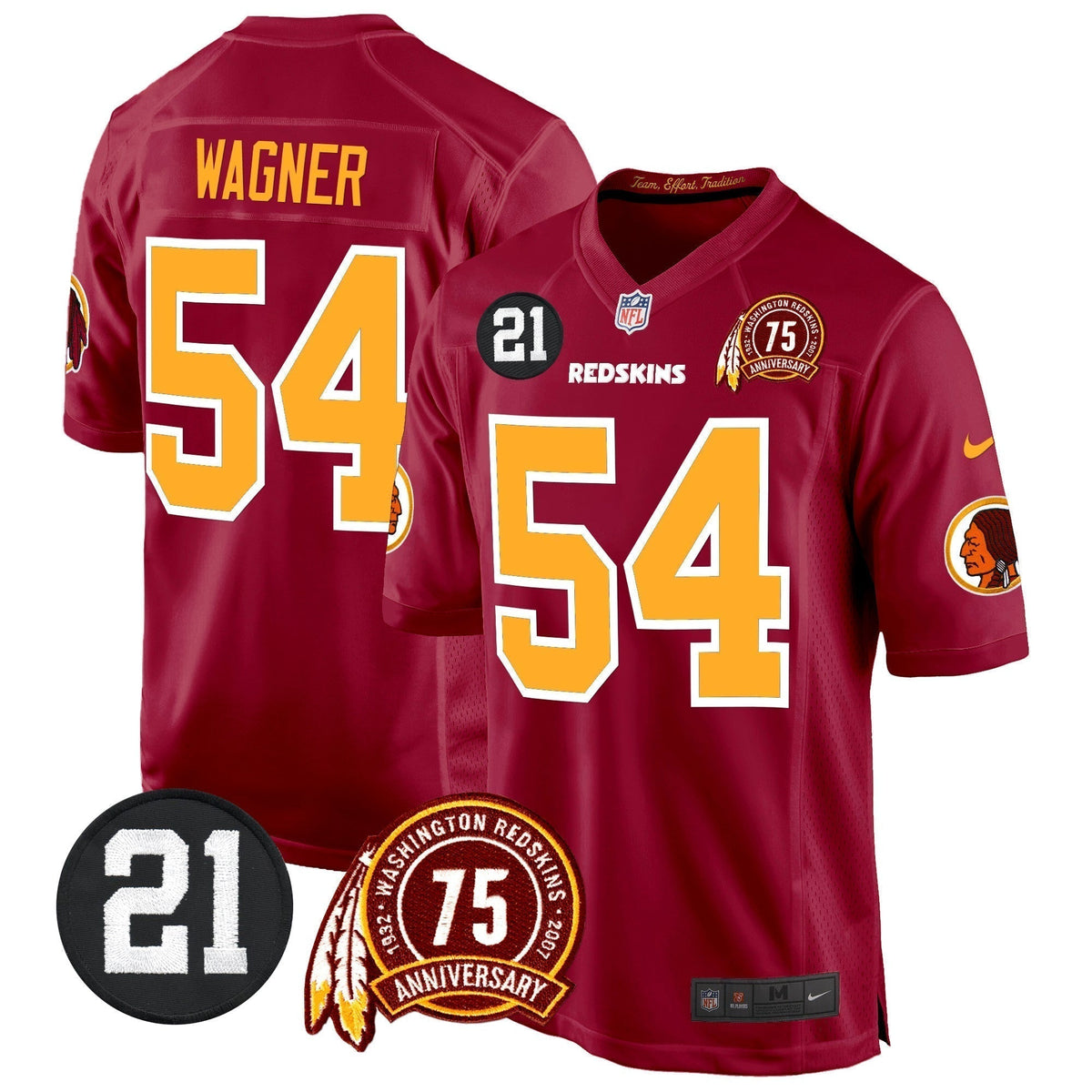 WR 75th & Sean Taylor Patch Game Jersey - Stitched
