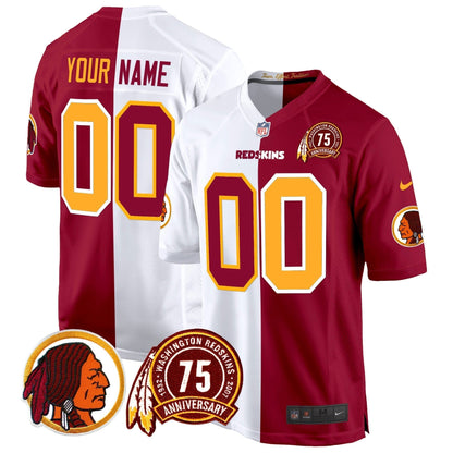 WR 75th Patch Throwback Game Custom Jersey - Stitched