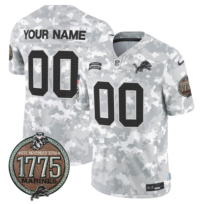 DET 2024 Salute to Service Establishment Year Patch Vapor Limited Custom Jersey - Stitched