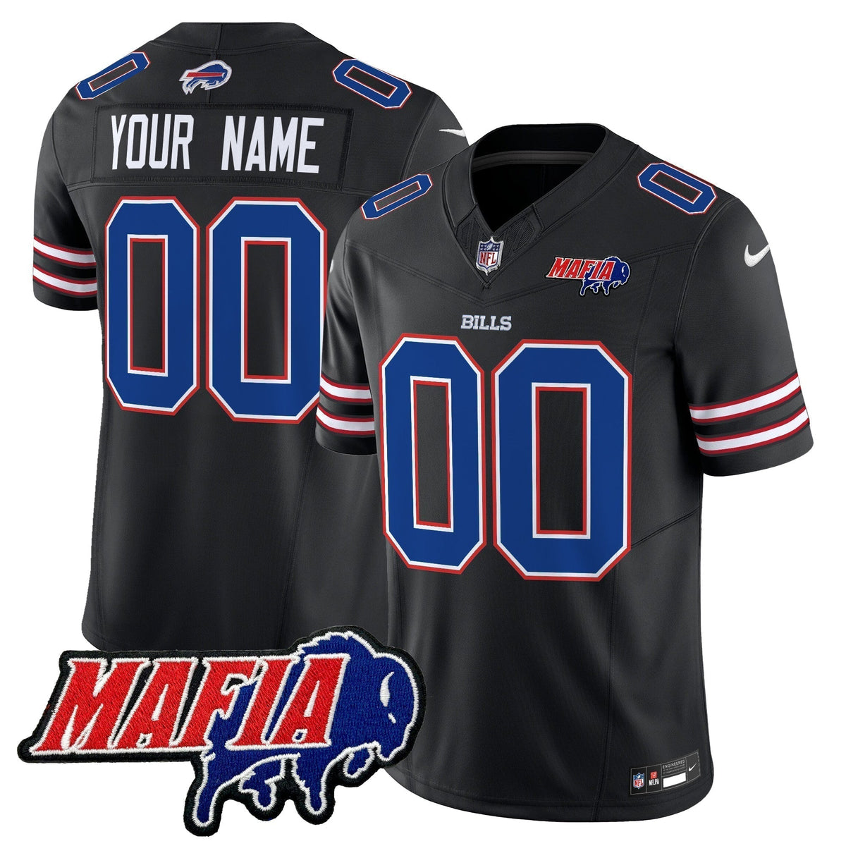 BUF 2024 Bills Mafia Patch Vapor Limited Custom Jersey - Stitched