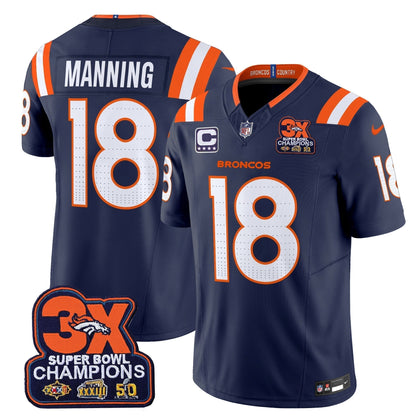 DEN 3-Time Champions Patch Vapor Limited Jersey V2 - Stitched