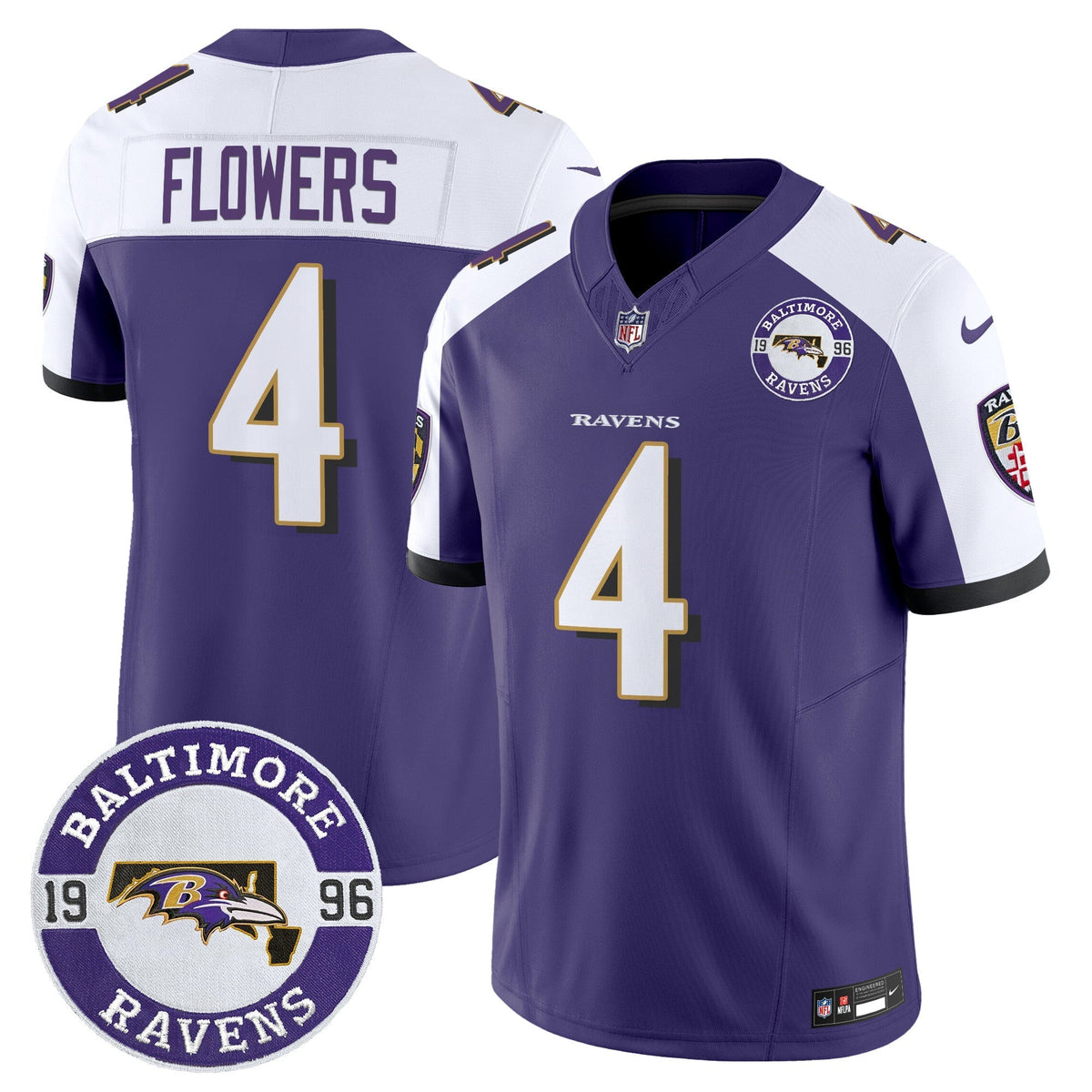 Men's Ravens 2024 Vapor Limited Jersey - Est. 1996 Patch - All Stitched