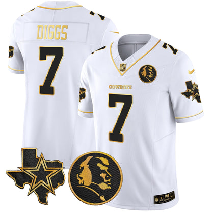Cowboys Texas & John Madden Patch Gold Vapor Limited Jersey - All Stitched