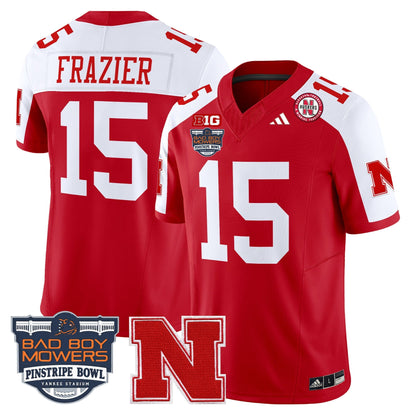 Men's Nebraska Cornhuskers 2025 Pinstripe Bowl Patch Vapor Limited Jersey - All Stitched