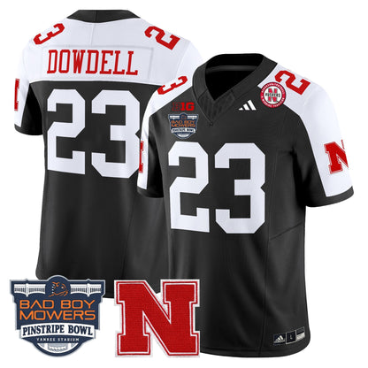 Men's Nebraska Cornhuskers 2025 Pinstripe Bowl Patch Vapor Limited Jersey - All Stitched