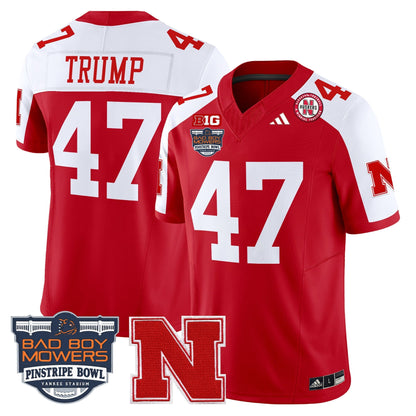 Men's Nebraska Cornhuskers 2025 Pinstripe Bowl Patch Vapor Limited Jersey - All Stitched