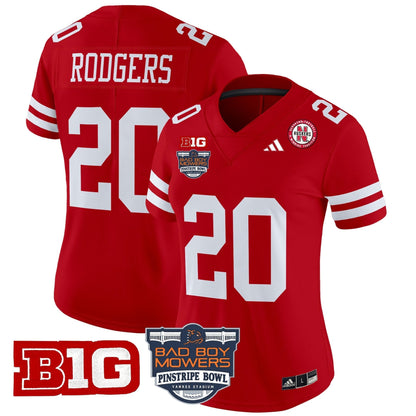 Women's Nebraska Cornhuskers 2025 Pinstripe Bowl Patch Vapor Limited Jersey - All Stitched