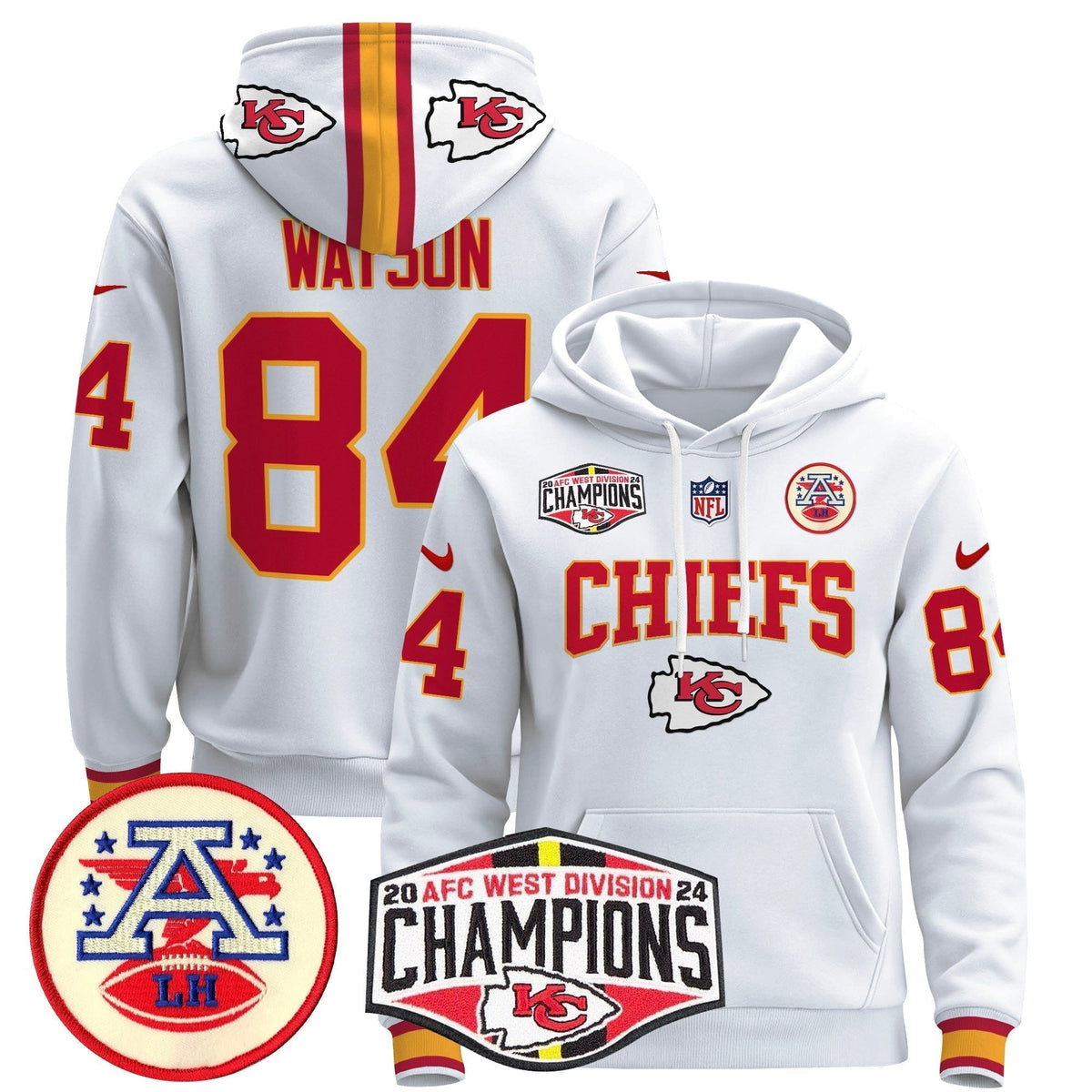 KC 2024 AFC West Division Champions Pullover Hoodie - Stitched
