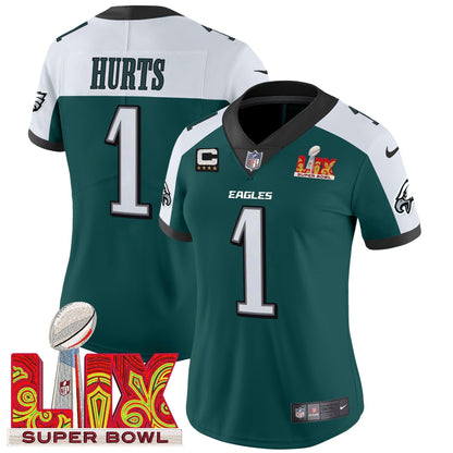 Women's PHI Super Bowl LIX Patch Vapor Limited Jersey - Stitched