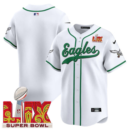 PHI Midnight Green Super Bowl LIX Vapor Baseball Jersey - Stitched