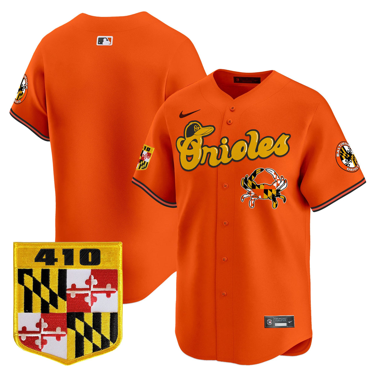 Baltimore Orioles 410 & Chesapeake Crab Patch Vapor Premier Limited Jersey - All Stitched