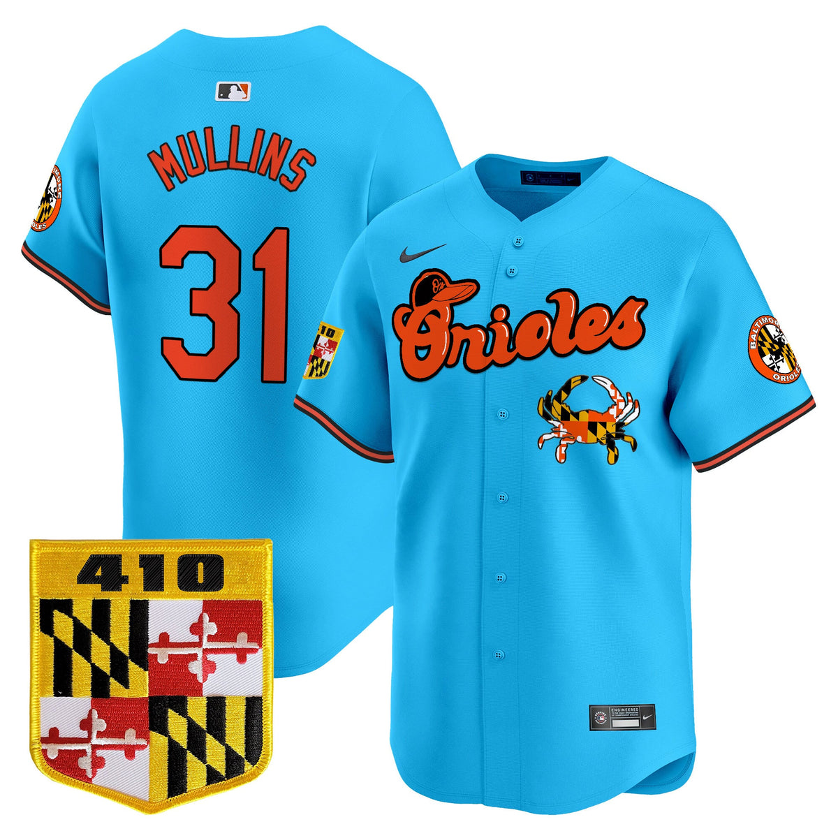 Baltimore Orioles 410 & Chesapeake Crab Patch Vapor Premier Limited Jersey - All Stitched
