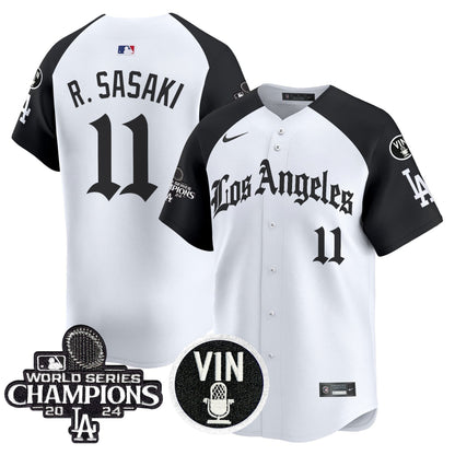 Men's Dodgers 2025 LA Gothic Style Vapor Premier Limited Jersey - All Stitched