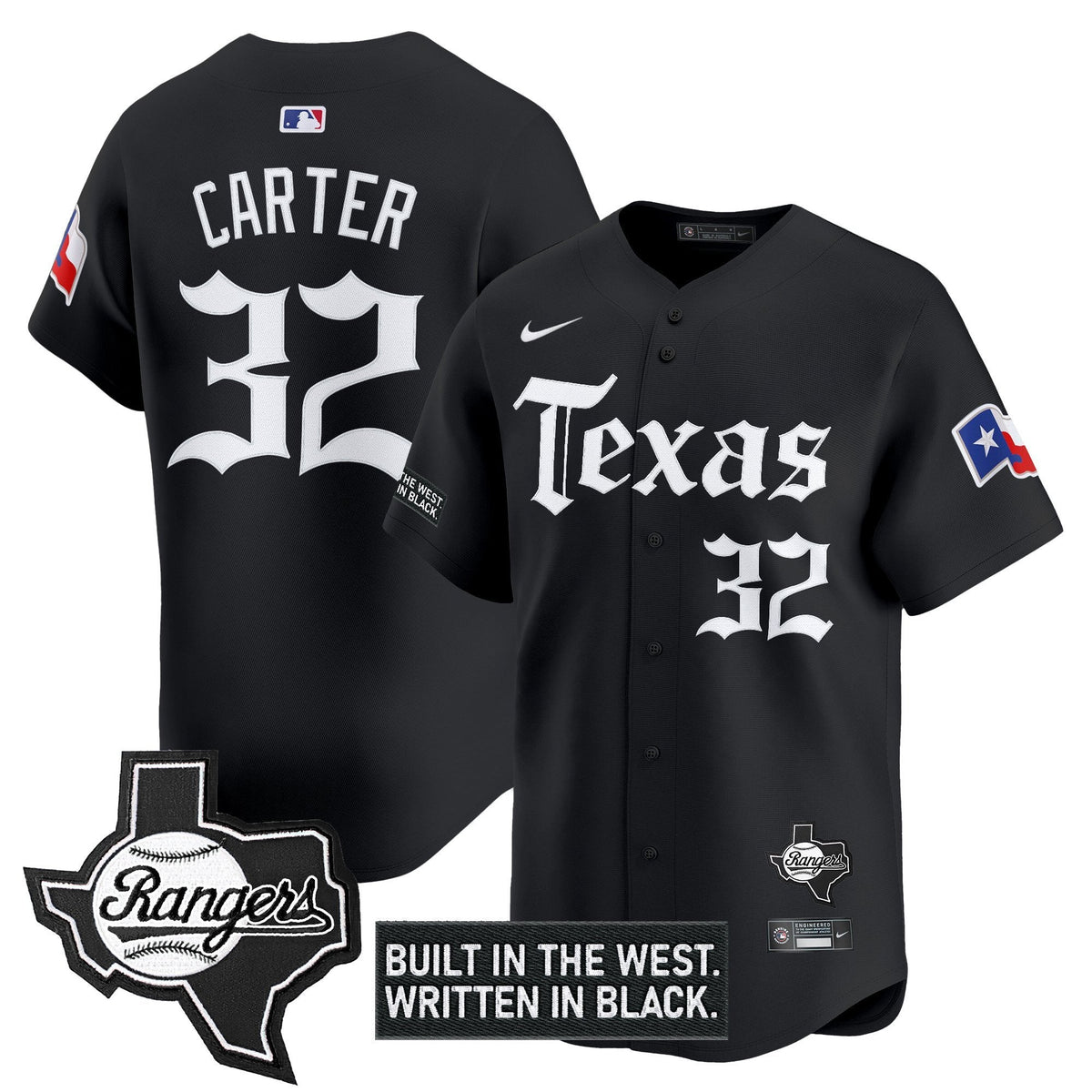 Men's Texas Rangers 'Gothic Frontier Edition' Vapor Premier Limited Jersey - All Stitched