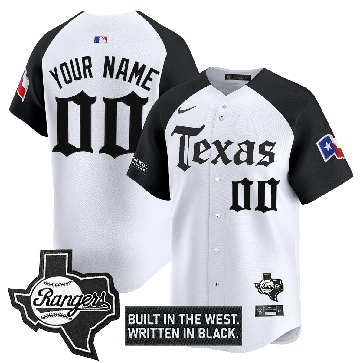 Texas Rangers 'Gothic Frontier Edition' Vapor Premier Limited Custom Jersey - All Stitched