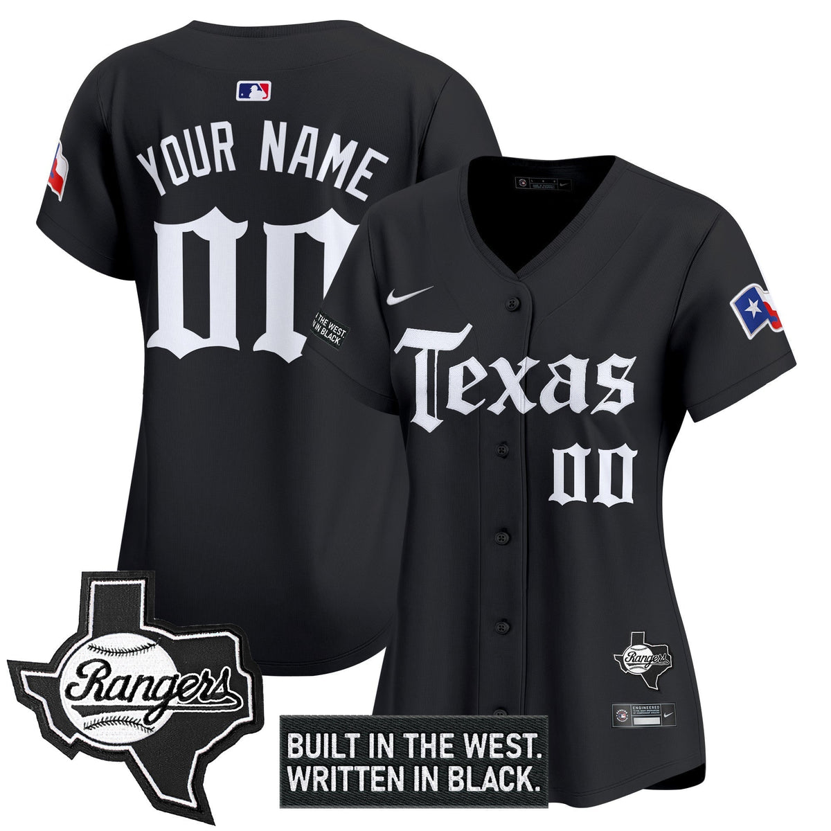 Texas Rangers 'Gothic Frontier Edition' Vapor Premier Limited Custom Jersey - All Stitched