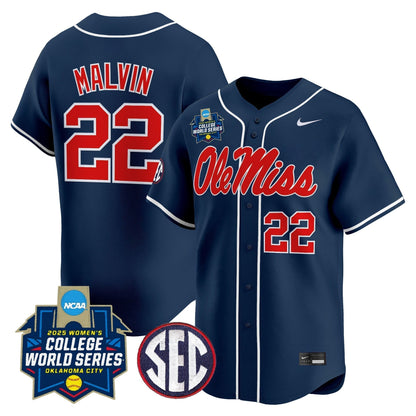 Men's Size - Ole Miss Rebels Softball 2025 World Series (WCWS) Vapor Premier Limited Jersey - All Stitched