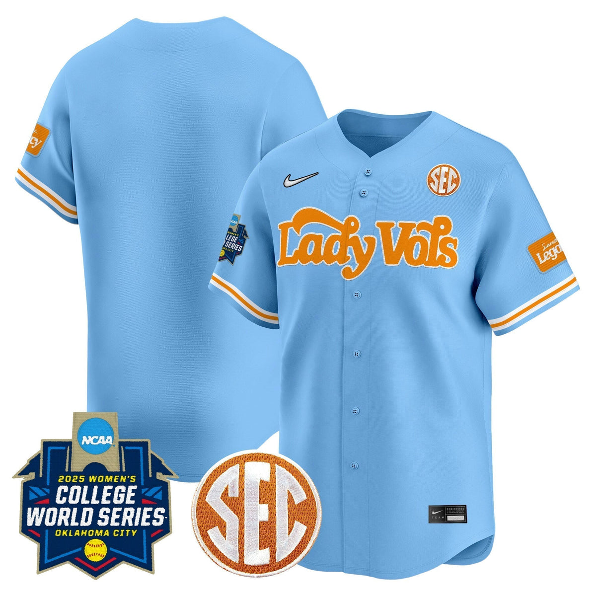 Men's Size - Tennessee Volunteers Softball 2025 World Series (WCWS) Vapor Premier Limited Jersey - All Stitched