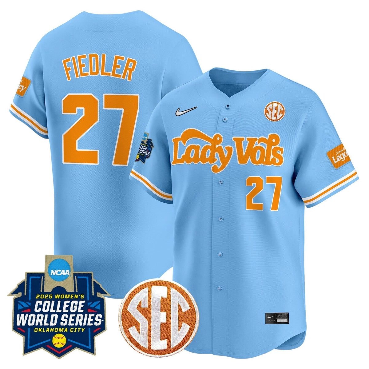 Men's Size - Tennessee Volunteers Softball 2025 World Series (WCWS) Vapor Premier Limited Jersey - All Stitched