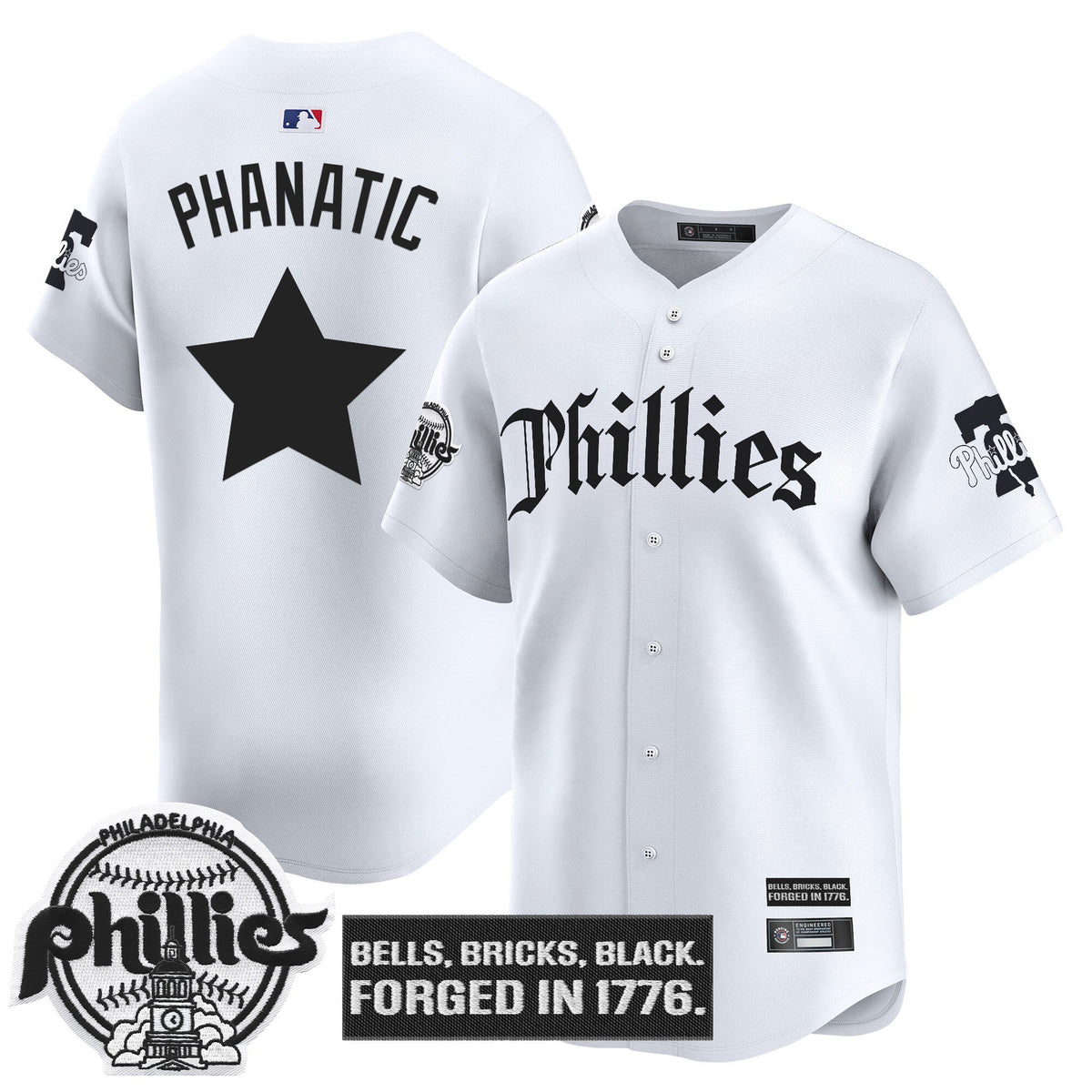 Men's Philadelphia Phillies 'Gothic Liberty Edition' Vapor Premier Limited Jersey - All Stitched