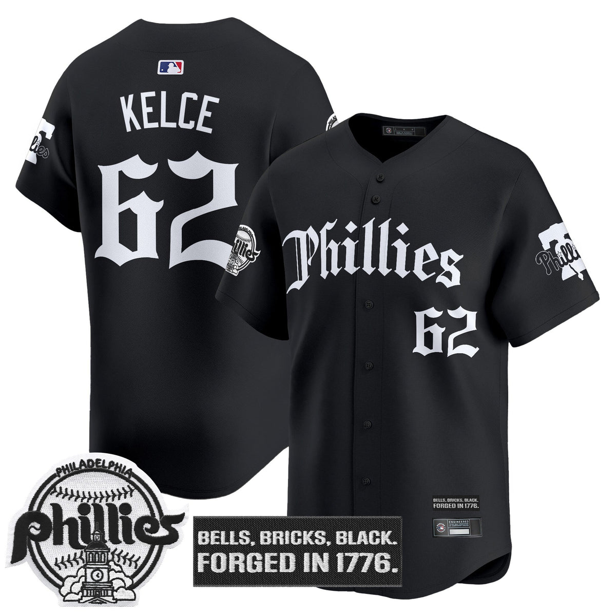 Men's Philadelphia Phillies 'Gothic Liberty Edition' Vapor Premier Limited Jersey - All Stitched