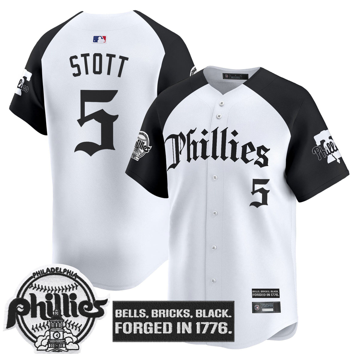 Men's Philadelphia Phillies 'Gothic Liberty Edition' Vapor Premier Limited Jersey - All Stitched