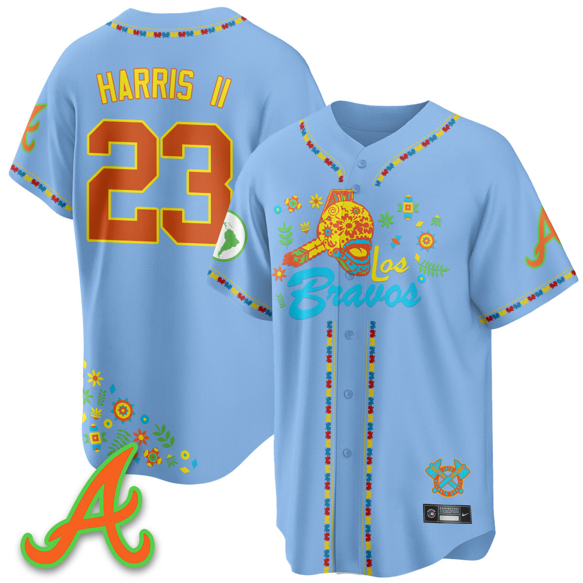Men's Atlanta Braves 2025 "Los Bravos" Jersey V2 - All Stitched