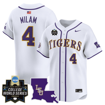 Men's LSU Tigers 24/25 Jersey - 2025 College World Series Patch