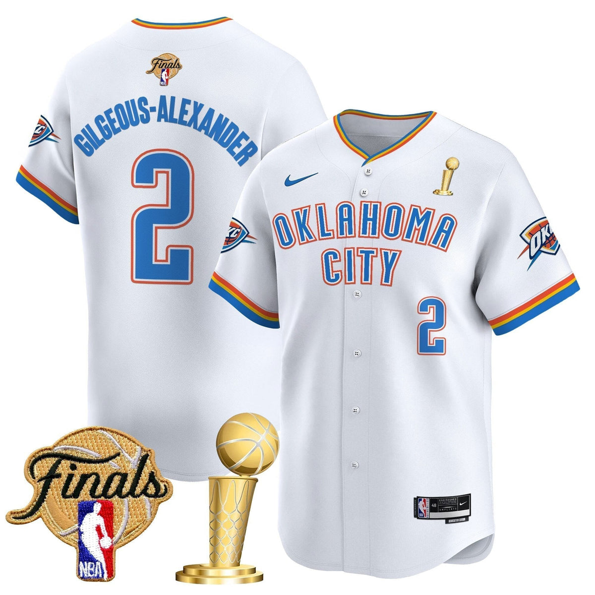 Men's Oklahoma City Thunder 2025 Champions Vapor Baseball Jersey - All Stitched