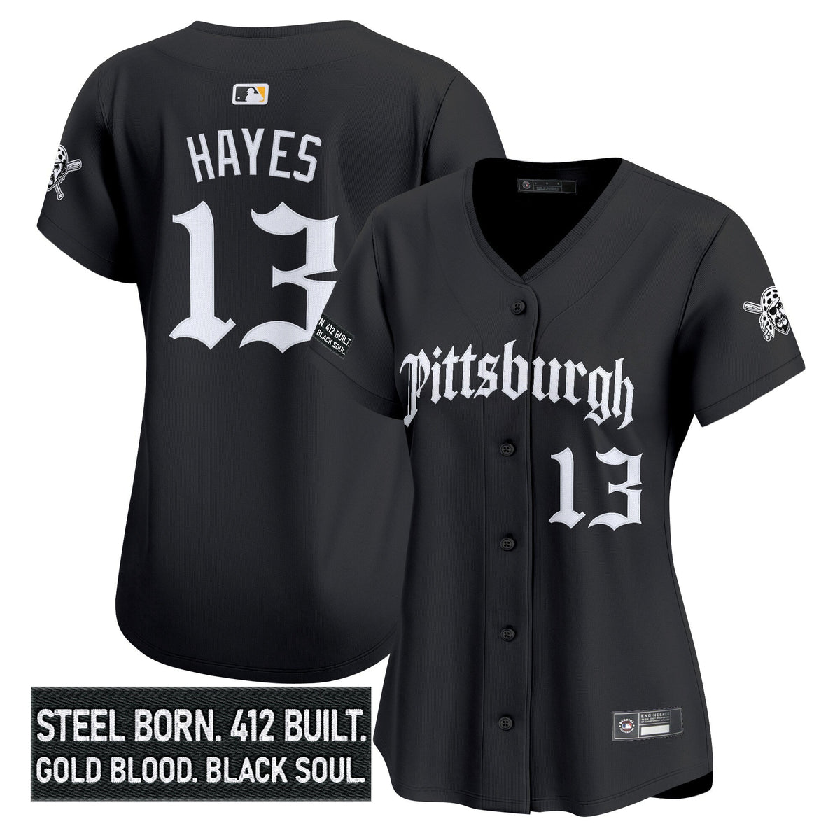 Women's Pittsburgh Pirates 'Gothic Steel City Edition' Vapor Premier Limited Jersey - All Stitched