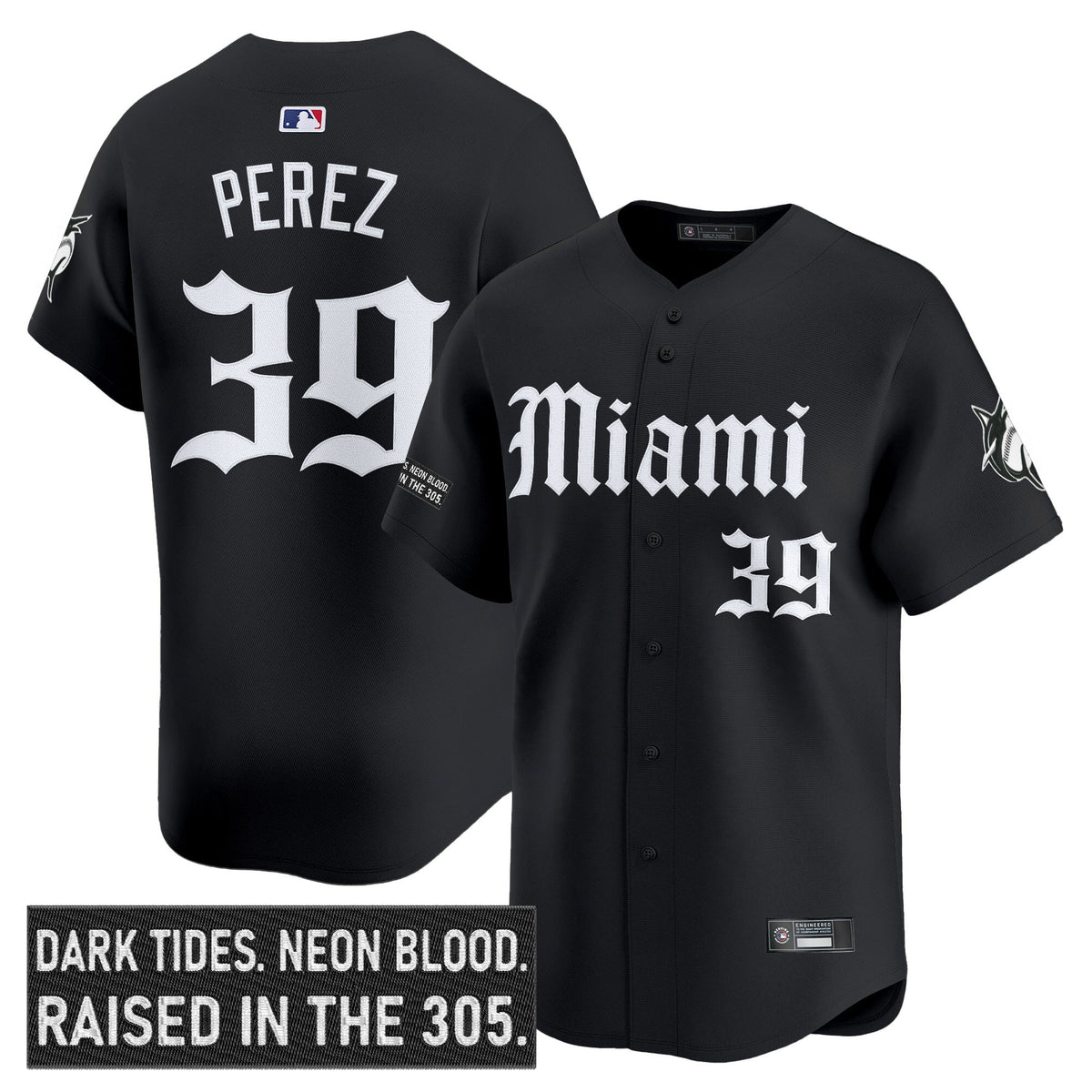 Men's Miami Marlins 'Gothic Vice Edition' Vapor Premier Limited Jersey - All Stitched